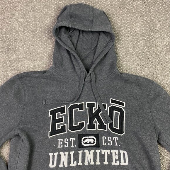 Y2K Ecko Unltd Hoodie Men's Large Fits like Medium Gray Vintage - Picture 2 of 9